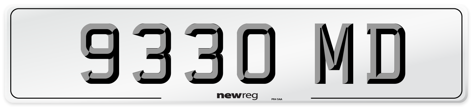 9330 MD Number Plate from New Reg